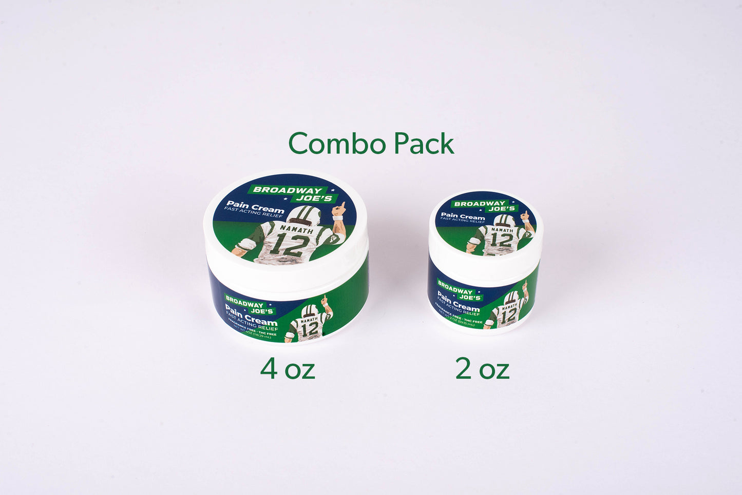 Broadway Joe's Pain Cream Combo Pack (4 oz & 2 oz)